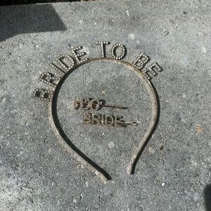 Gold 'Bride to Be' Headband and Hairpin Set